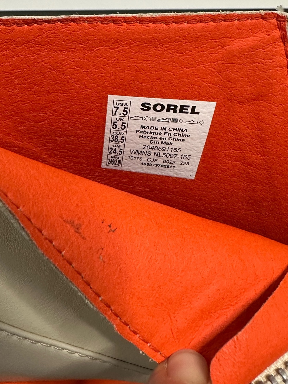 Sorel Brex Heel Water Proof Leather Utility   Zip Winter Boots Orange Tan 7.5 - Picture 12 of 13